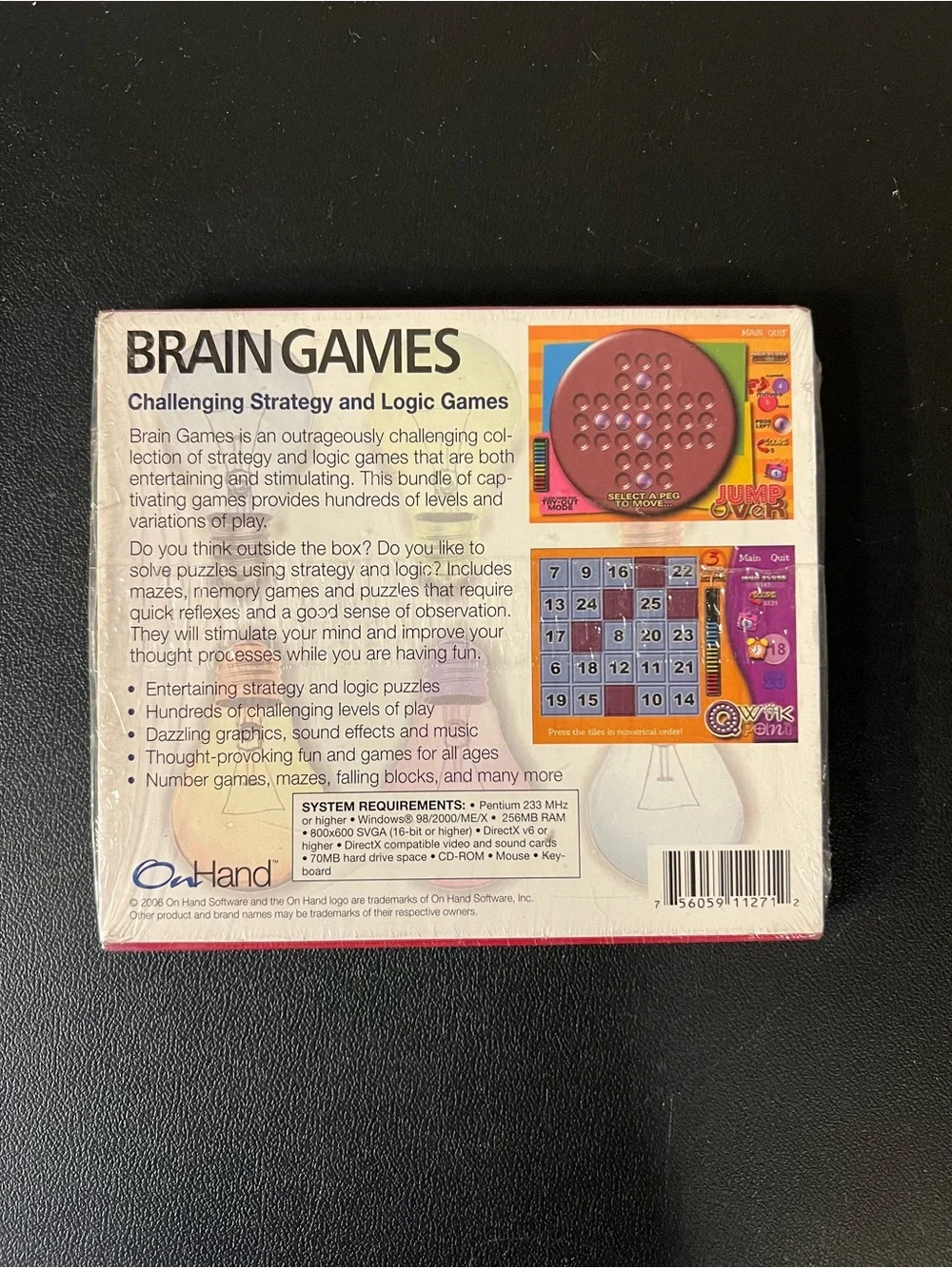 Brain Games PC CD-ROM Video Game 2006 challenging Strategy and Logic  Games New